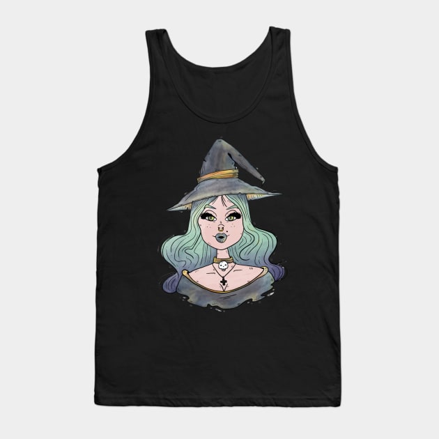 Cute witch girl Tank Top by UniqueDesignsCo